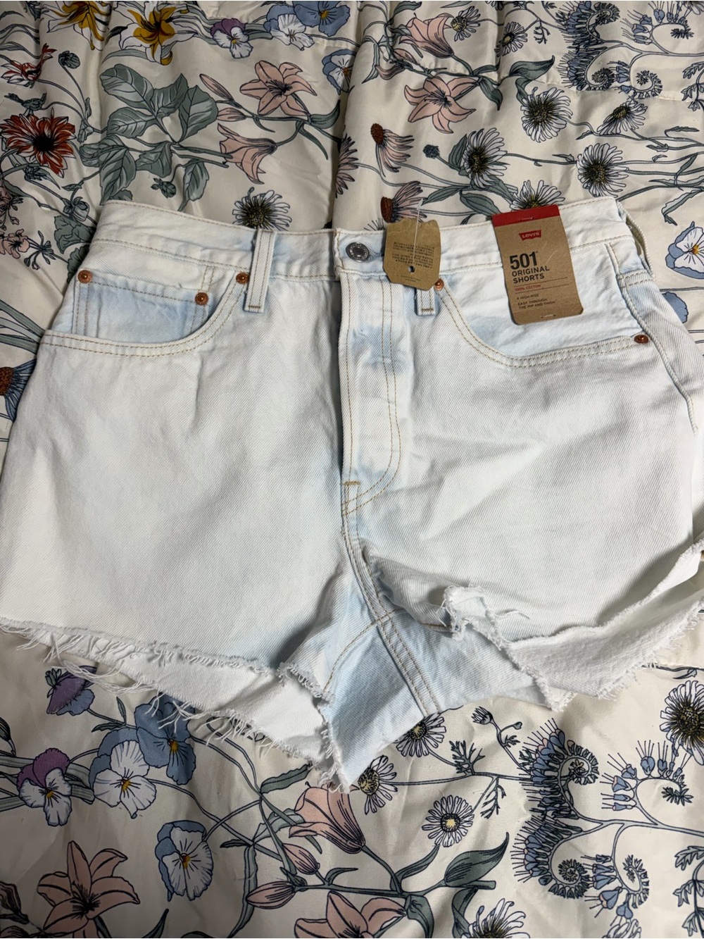 Levi's 501 Original White Denim Jean Shorts